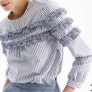 J. Crew striped ruffle top